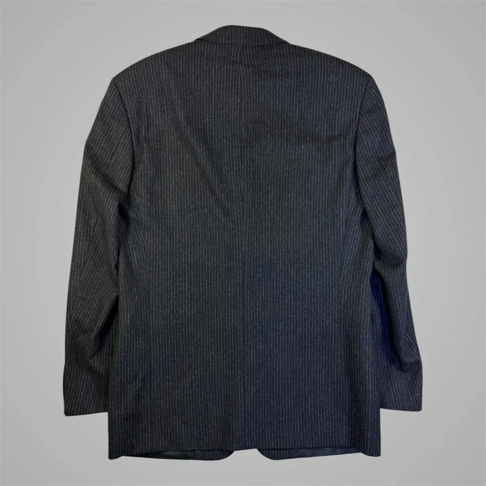 Hugo Boss Mens 38R Blazer Guabello Wool Cashmere Pinstripe Sport Coat Charcoal‎